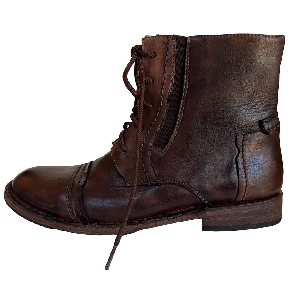 Bed Stu Brown Leather Lace Up Boots Size 8 Cobbler Series